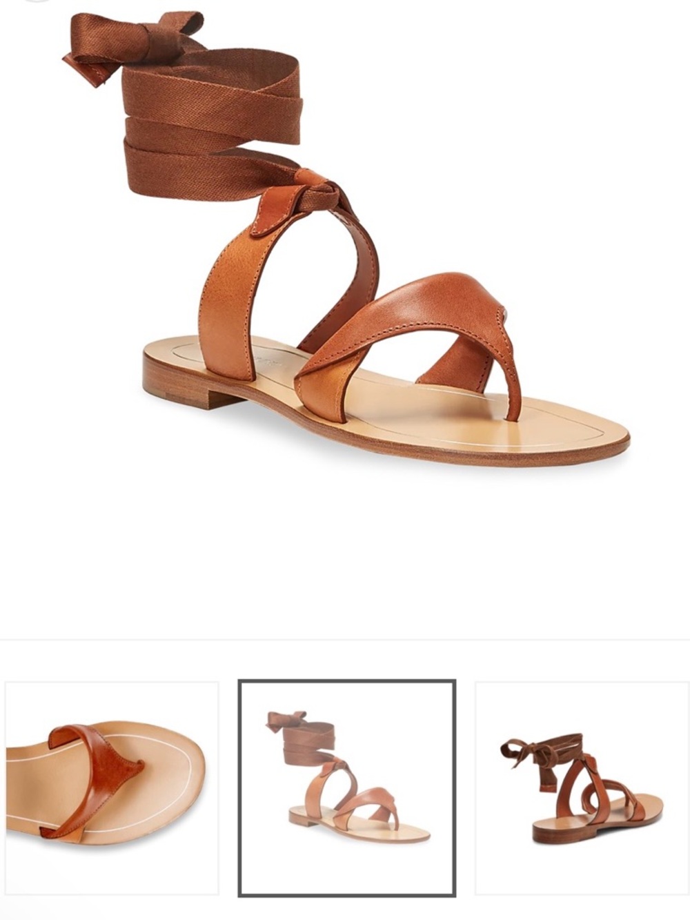 SARAH FLINT Grear Sandals in Saddle Vaschetta Leather Size IT 41 / US 10
